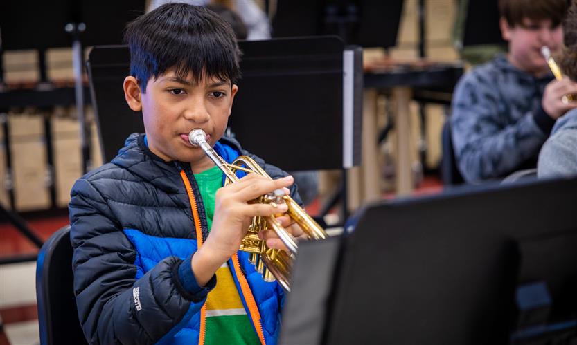 Students in a music class